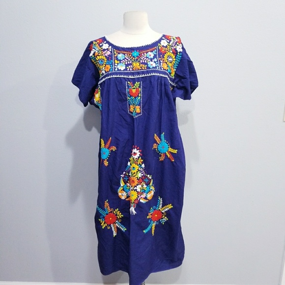 Vintage Dresses & Skirts - Vintage 70's 80's ethnic embroidered boho dress